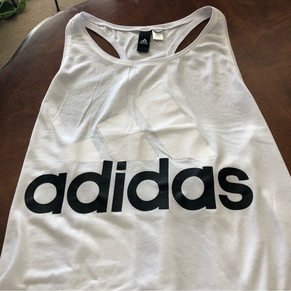 White Adidas Tank Top Size Large - Picture 4 of 6